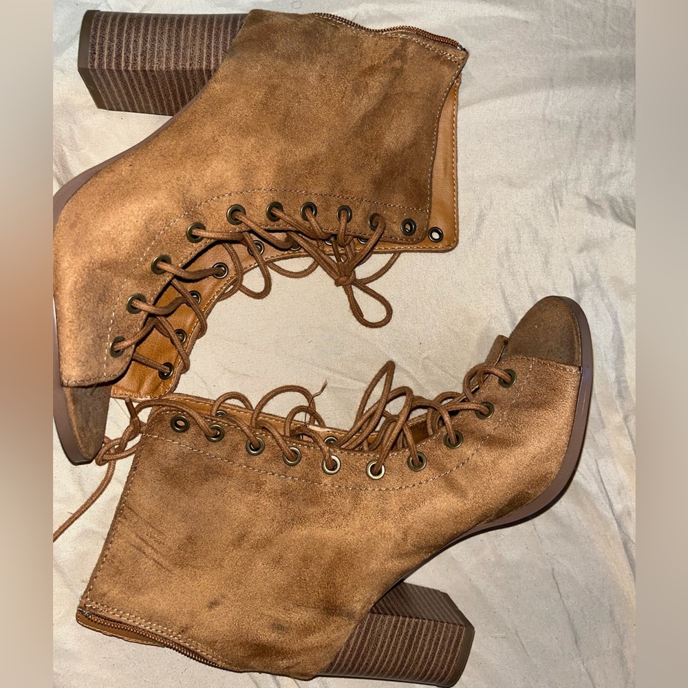 Brown Open Toe Heels